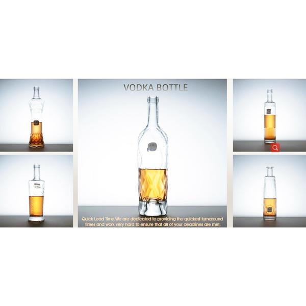 Frosted 750ml Glass Bottle for Liquor Brandy Whiskey Vodka Gin Rum Square Shape CNF