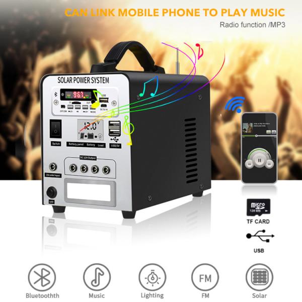 250W Portable Power Station 12V Solar Storage Generator With 12V 20Ah Lithium Solar Battery