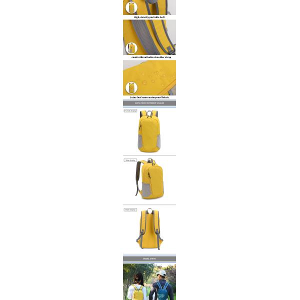 Light Weight Foldable Waterproof Running Backpack , Polyester Lining Unisex Travel Bag