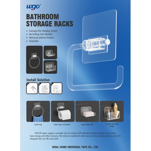 Прозрачные ванные комплекты бумажные рулоны держатель самоклеящийся туалетный стенд 140*83*25 мм