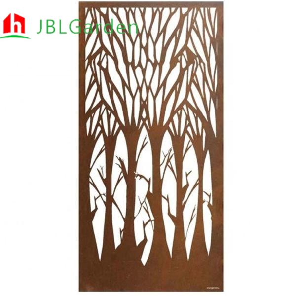Telas de jardim de aço corten de 2 mm painéis decorativos irregulares cortados a laser 38 x 15 cm