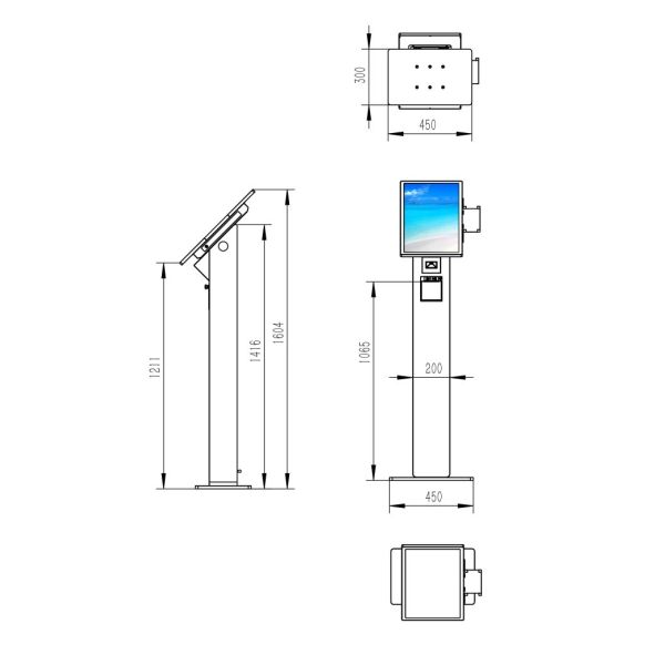 23.6 Inch Android All-in-One POS Terminal Self Ordering Kiosk Software QR Code Scanner Ticket Printer
