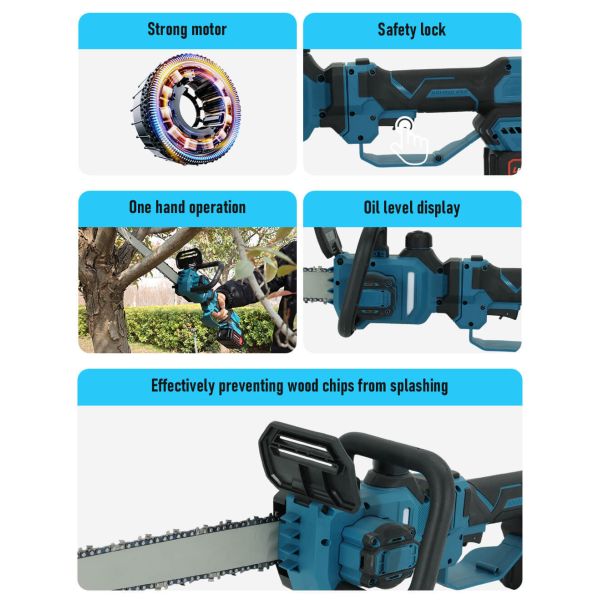 12 Inch 800W Telescopic Electric Pole Chainsaw for Tree Pruning and Garden Cutting