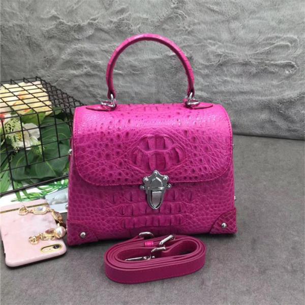Fashion Designer Genuine Crocodile Skin Female Small Purse Studs Handbag Exotic Alligator Leather Lady Shoulder Bag