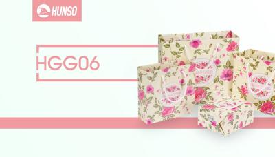 Romantic Flowers Custom Printed Paper Bags Return Wedding Gift Bag 30X27X12CM