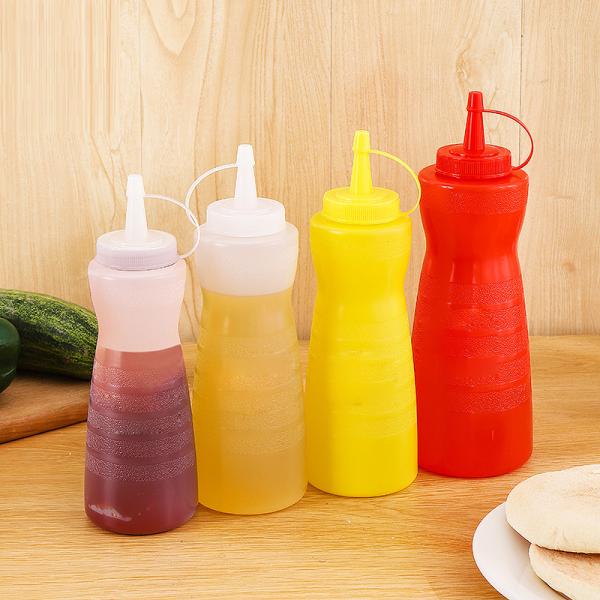 24oz Dessert Tools Condiment Sauce Bottle With Lids Plastic Squeeze Sauce Bottle Squirt Bottles for Liquids