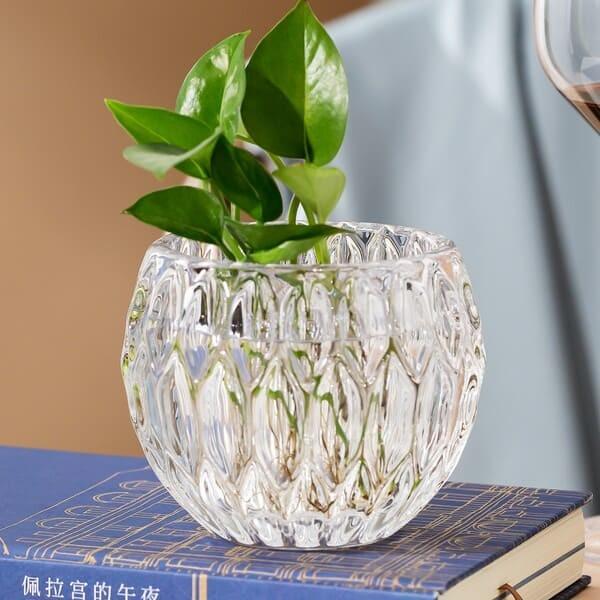 Crystal Home Decoration Glass Lead Free Teardrop Votive Candle Holder 8.8cm Height