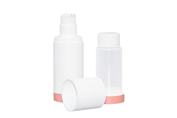 A bomba mal ventilada do sistema recarregável branco dos Pp engarrafa a forma redonda 30ml 50ml 100ml