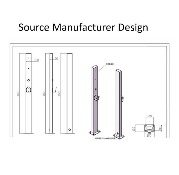 Ground-Mount AC EV Charger Column High-Grade Steel EV Charger Parts