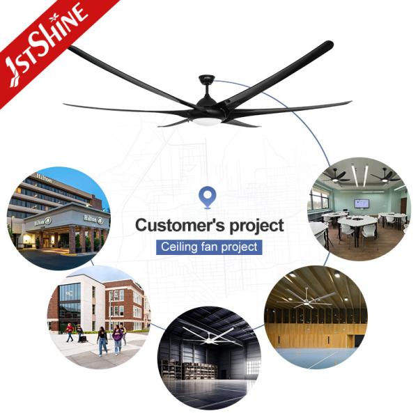 Remote Control 100 Inch Ceiling Fan with Lights and Black ABS Housing Energy Saving