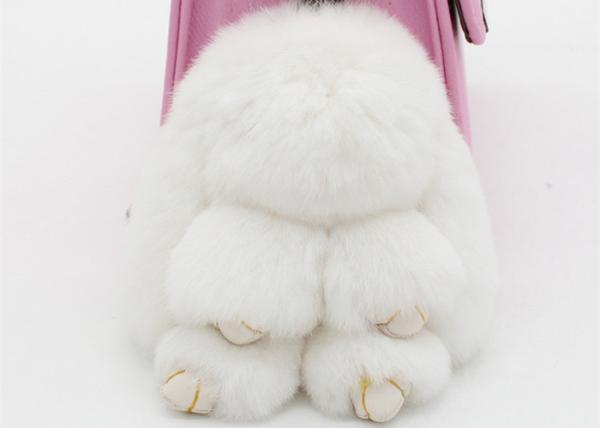 Coelho real colorido Keychain no estoque, Keychain animal peludo da pele para o saco do encanto