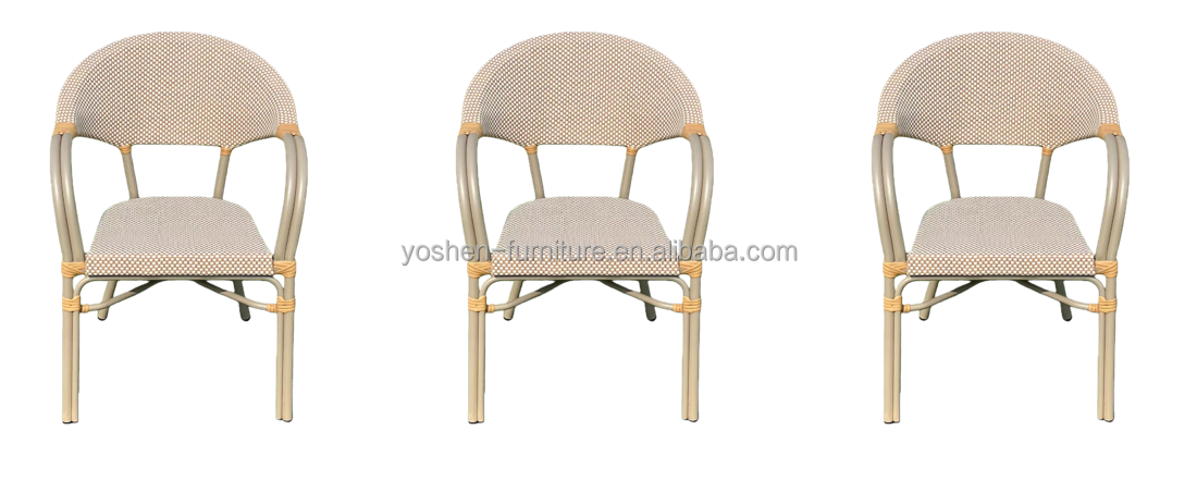 Yoshen French Bistro Chair Contemporary Waterproof Gliding Lightweight Durable Stackable Comfortable Outdoor Park