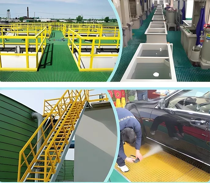 Пол пульпы и бумаги FRP скрежеща Antislip отлитую в форму стеклоткань