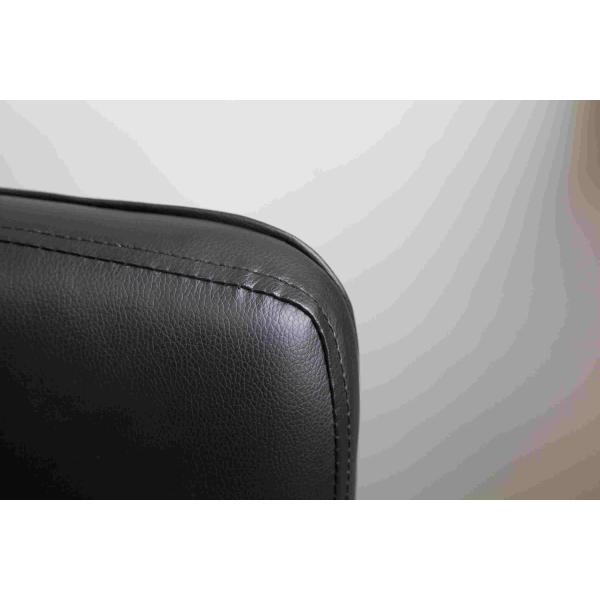 Black Leather Home Office Computer Chair Mid Back With Nylon Armrest 8.6KG
