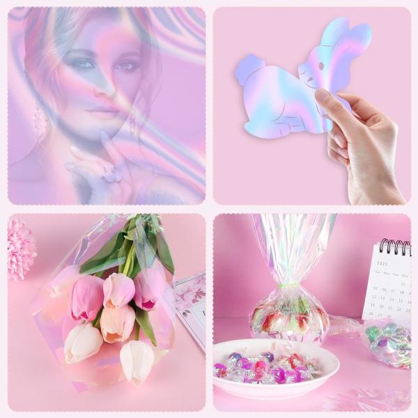 Cellophane Sheets Iridescent Cellophane Wrap Gift Wrap For Iridescent Film Crafts Decoration Holographic Candy