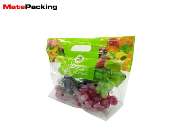 Laminated Material Fresh Vegetable Plastic Packaging Bags Stand Up Zipper Transparent