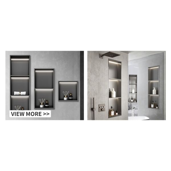 Rust Resistant Stainless Steel Shower Niche Fireproof  Beautiful With LED Light
