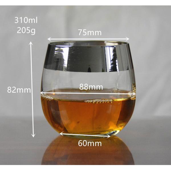 Silver Rim Ion Plated Platinum Tumbler Drinking Glasses