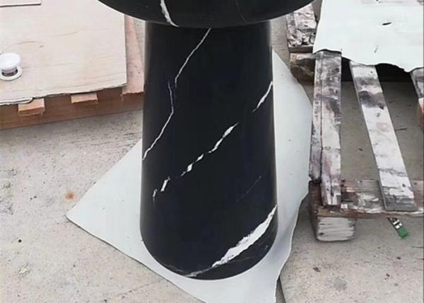 Nero Marquina Marble Vessel Bathroom Sinks , Natural Stone Basin With Different Shape