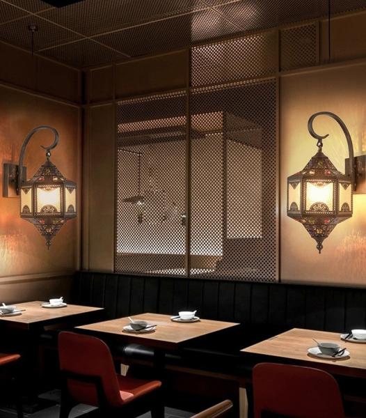 Waterproof Decorative Black Copper Wall Light With 80 Lamp Luminous Flux