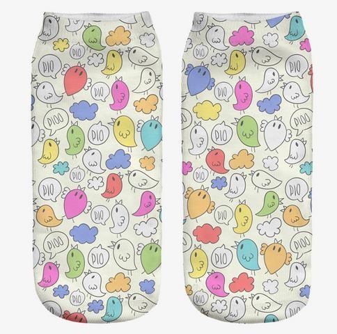 Custom logo, design 3D Women Funny Mix Patterns Printed Seamless Socks