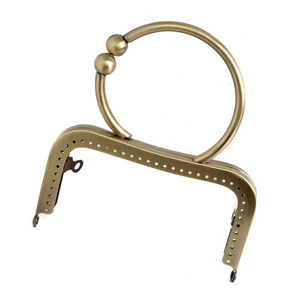 Two Ball Closure Antique Brass Purse Frame 152g