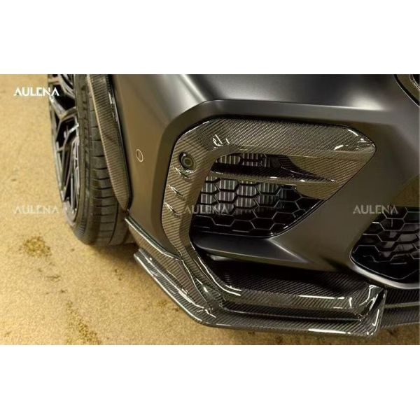 For BMW X6M Dry Carbon Fiber Body Kit X6M Aulena-style Front Lip Diffuser Spoiler Hood Wheel Arch X6M Wide-body Kit
