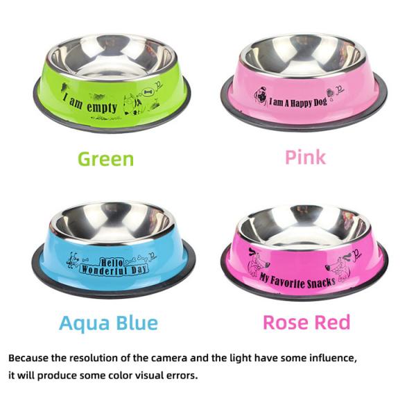 Cuencos para comida para perros de 10 oz - 50 oz, cuencos para perros de acero inoxidable con recubrimiento en polvo