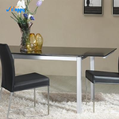 Largura Contemporânea 70cm Mesa de Jantar de Vidro Tipo KD Com Quadro de Ferro