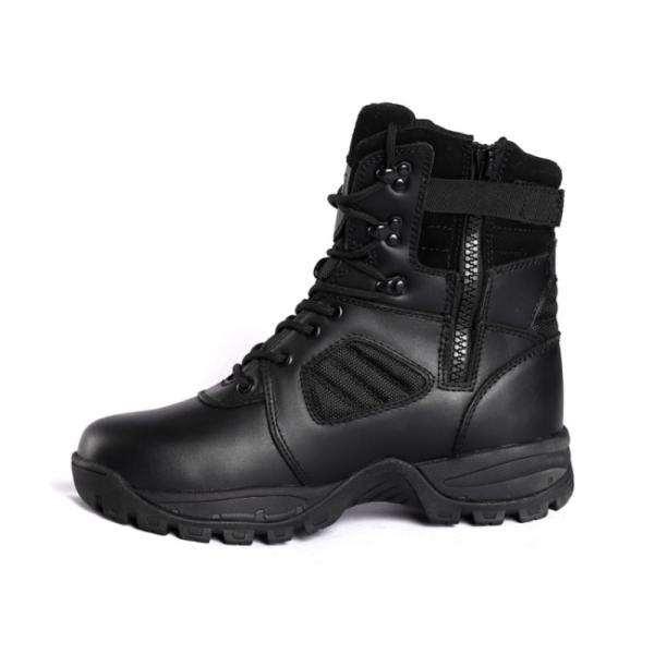 Chaussures de sécurité à orteils en acier noir résistant à la chaleur certifiées ASTM avec une semelle en caoutchouc et une semelle imperméable