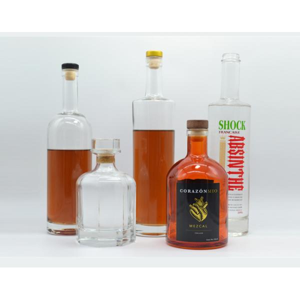 Super Flint Hot Stamping 500ml 700ml 750ml Liquor Brandy Glass Bottle OEM