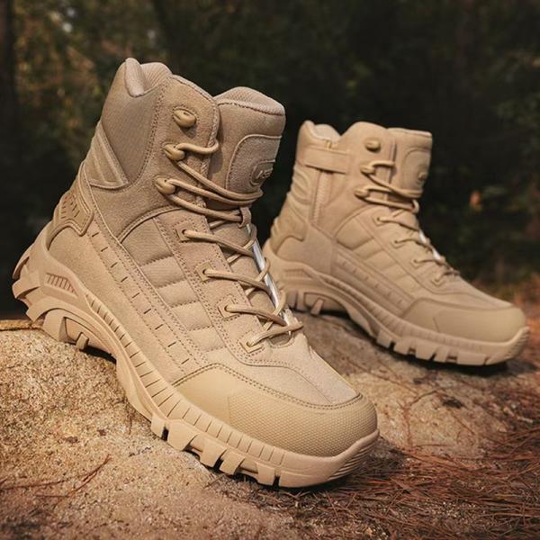 Non Slip Combat Boots Durable Hiking Military Boots Yellow For Rescue