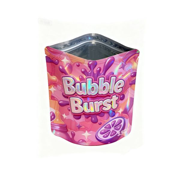 3.5g Plastic Holographic Double-Sided Laser Yin-Yang Self-Sealing Plastic Packaging Storage Zipper Pouch