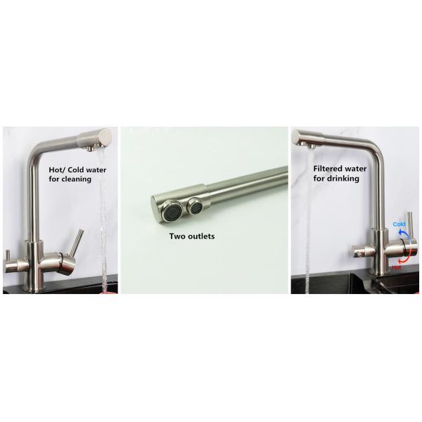 На палубе установленный умный водопровод Медленный многофункциональный трехсторонний кухонный никель