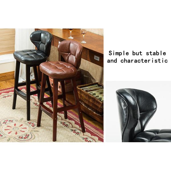 Mail packing Y Modern Antique Upholstered Wooden Bar Chair Stools Leather High Chair for Bar Table at Affordable
