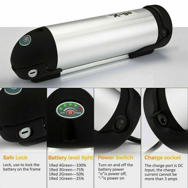 18v 36v 48v 10ah Electric Bicycle Battery 800 Cycles Rechargeable Bike Battery