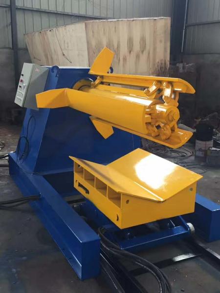 Steel Materail Hydraulic Decoiler Machine 7-12m / Min Working Speed