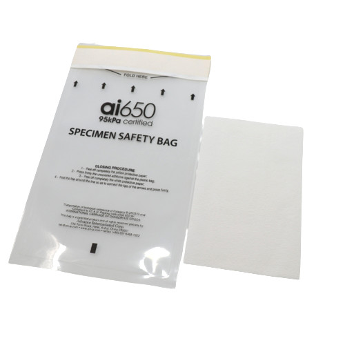 Biochemical Sample 7 Slot Custom Printed Specimen Safety Bag Transparent