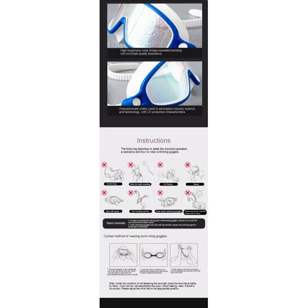 Wide View Children's Swimming Goggles HD Anti Fog Silicone Swimming Glasses 17*5*7cm