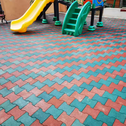 500×500mm Eco-Friendly EPDM Rubber Playground Tiles (-40°C~100°C) Outdoor Playgrounds