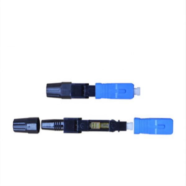 Blue Black Fast SC Connector , Field Assembly Connector Reliable Optical Performance
