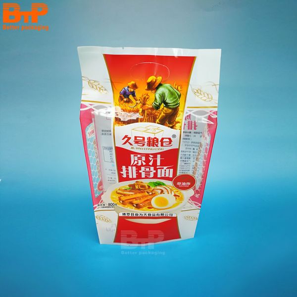 Custom Printed Quick Cooking Ramen Dry Noodles Spiral Spaghetti Pasta Fast Food Packaging Bags 400g/500g/800g/1kg