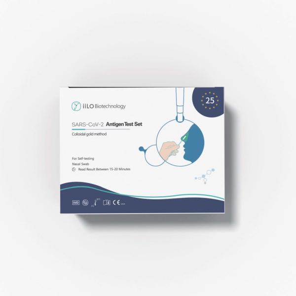 SARS-CoV-2 Rapid Antigen Swab Test Kit CE2934 25 Tests/Box iiLO