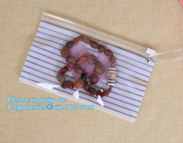 Biodegradable custom fashion clear PVC cosmetic pouch bag with liquid glitters cheap glitter makeup pouch bagease packai