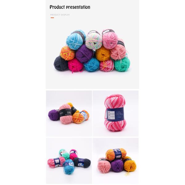 50 g de material Filamentos de lana de colores puros multicolores Hilados de leche de algodón Filamentos de tejido de lana
