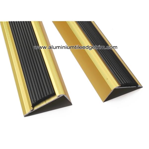 NLP20 Matt Gold Aluminum Anti Slip Stair Nose Brace With 41mm x 20mm x 2.7m