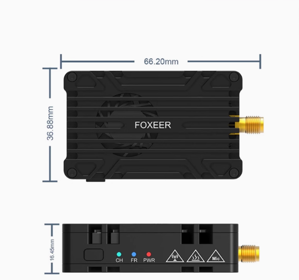 Foxeer 4.9G - 6g Reaper Unlimited 10W 80CH VTx Launcher, Suitable for 9-36v 25/500/1500/3000mW 5W 40CH Drone Accessories