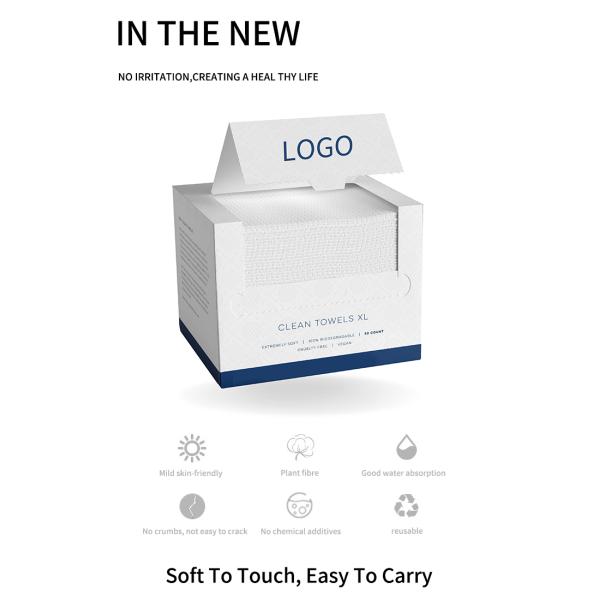 Thick Large Soft Clean Skin Towels Biodegradable Dry Facial Towels 25x30cm