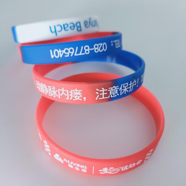 Silicone Wristband Waterproof Orange Glowing in Dark Wrist Band Custom Bracelet Gift