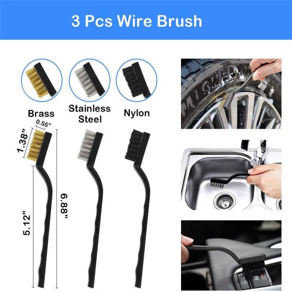Personalised Automotive Car Detailing Brush Kit AC Wheels Dashboard Cleaner 19PCS